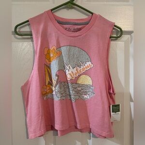 Volcom Pink Striped Collar Tee w tags